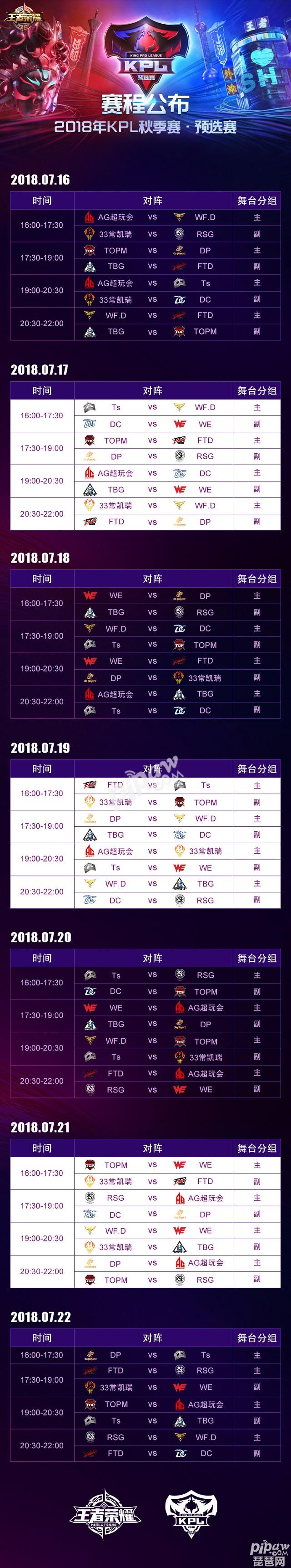 王者荣耀2018kpl秋季赛预选赛赛程时间表 只有两个晋级名额
