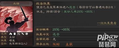 三国志战略版兵锋是全体连击吗 兵锋给队友加的是随机的么