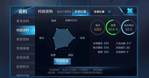 王者荣耀对战资料什么用 从这里看出玩家的游戏习惯