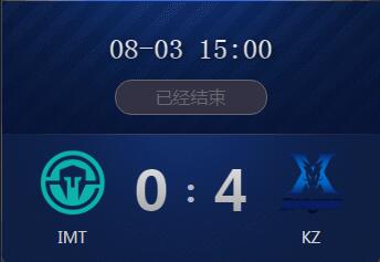 王者榮耀冠軍杯8月3日 KZ 4：0 IMT 韓國KZ輕松晉級下一輪