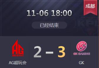 2019kpl秋季赛11月6日AG超玩会2:3 GK AG老帅秀鲁班、妲己不敌对手